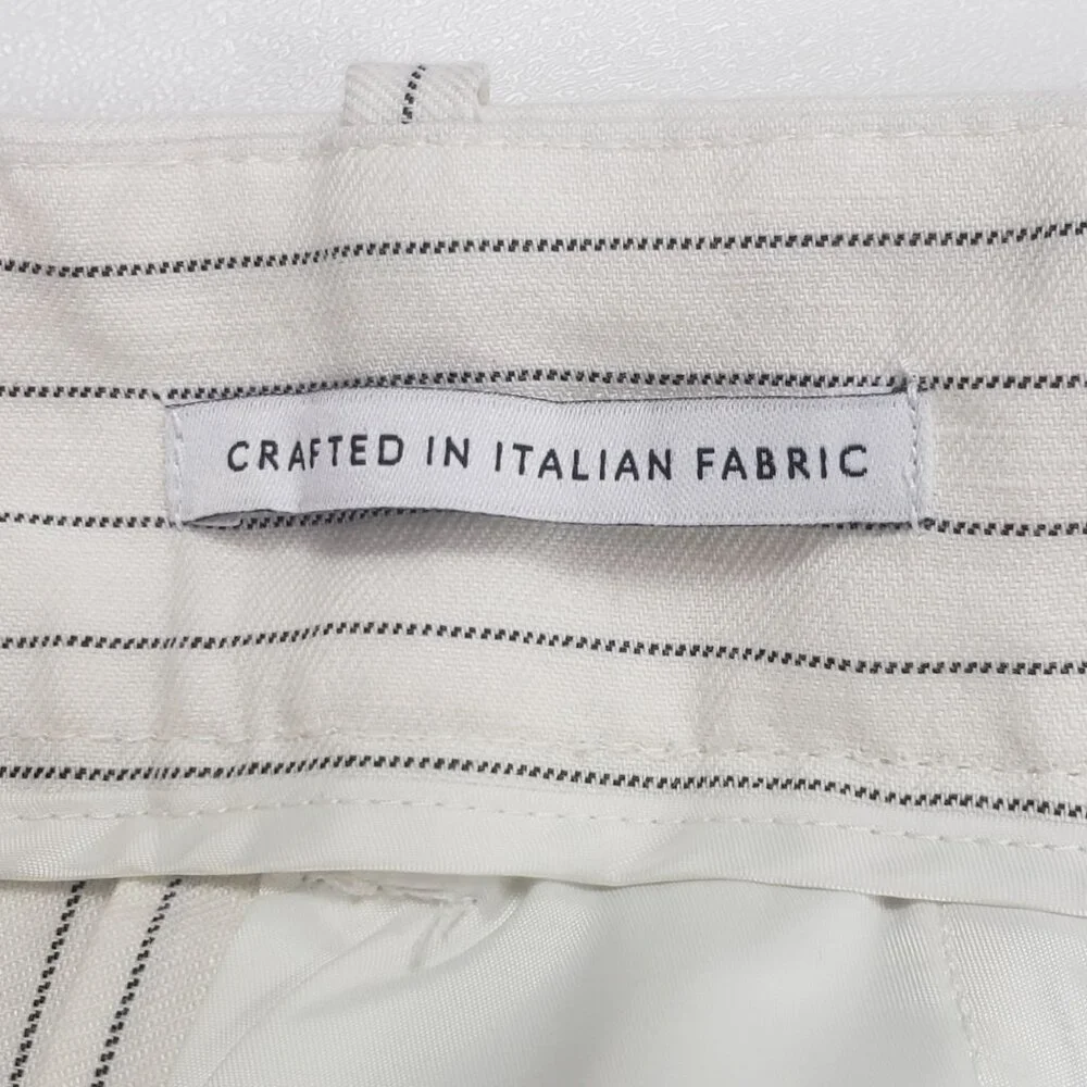 Madewell Superwide-Leg Trouser in Pinstripe Linen Blend Womens 4 Ivory Black - Picture 13 of 16